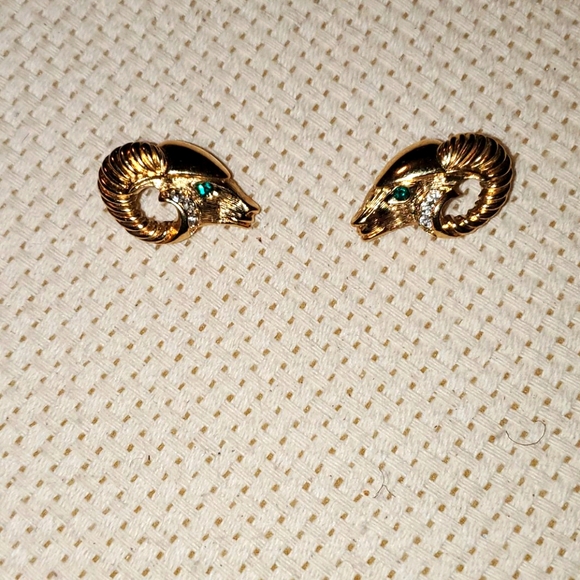 Kenneth Jay Lane Jewelry - ♈ Kenneth J Lane signed Ram Earrings